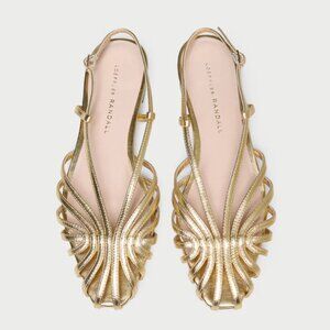 Loeffler Randall Devon Gold Slingback Sandal - Size 9